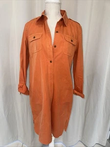 Ralph Lauren Orange button up Shirt Dress size medium - Picture 1 of 8