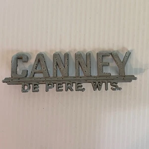 Vintage Car Dealership Metal Nameplate Emblem Badge CANNEY De Pete WI - Bild 1 von 11