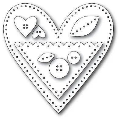 Fustelle Big Shot Sizzix Memory Box Plush Heart Pocket - Bild 1 von 1