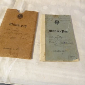 Militärpass + Hülle mit etlichen Einträgen   - 1.WK WW1 (NE151) - Bild 1 von 12