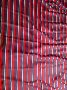 Holland & Sherry Fabric Navy Blue, Red and White Blazer Stripe 210cm x 145cm - Picture 1 of 5