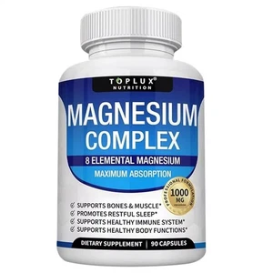 Magnesium Komplex 1000mg, 8 elementares Magnesium, glutenfrei - gentechnikfrei, 90 Kapseln - Bild 1 von 12