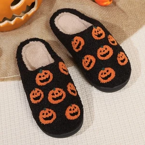 Halloween Damen Herren Pantoffeln Plüsch Winter Warme Hausschuhe Slippers Schuhe - Bild 1 von 33