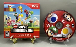 New Super Mario Bros. Wii (Nintendo Wii, 2009) solo disco y funda - ¡Probado! - Imagen 1 de 5