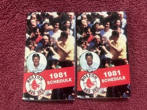 POCKET SCHEDULE MLB 1981 BOSTON RED SOX LOT (2) BUDWEISER FENWAY PARKING - Picture 1 of 5