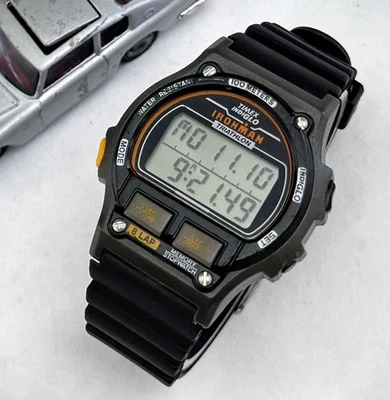 TIMEX VTG 1995 Ironman Triathlon 731-A Indiglo 8-Lap Digital Alarm 38mm Watch - Image 1 of 4