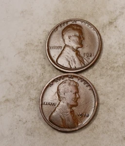1915+1921-S Lincoln Wheat Cent Penny Set/Lot * Fine F * 2 Coins * XWL38 - Picture 1 of 2