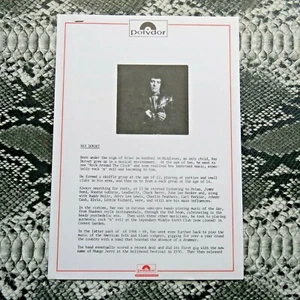 Polydor Promo DJ Ray Dorset press release April 1977 + Discography Mungo Jerry   - Picture 1 of 3