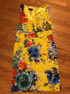 SPENSE Canary Lime Amarillo Floral Elegancia A Line Blusa Vestido Mujer Talla 8 👗#c6 - Imagen 1 de 5