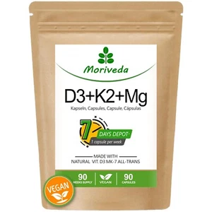 Vitamin D3 (7000 I.E) + K2 MK7 (200mcg) + Magnesium, vegan, 90Stk. - Bild 1 von 8