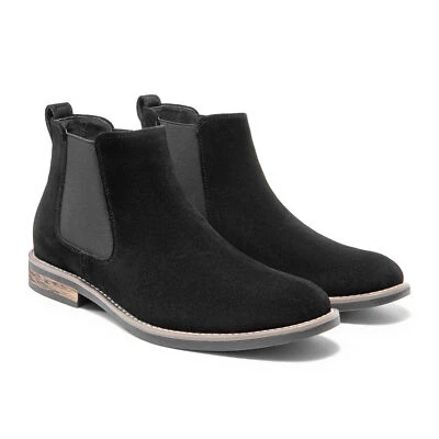 Hombres Botas Chelsea Cómodas Sin Cordones Vestido Informal Desierto Zapatos Negro/Camel/Bronceado Foto 1 de 4