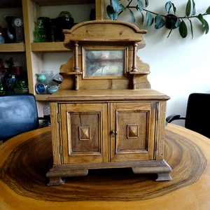Antike Modell Anrichte, Vertiko Miniatur Möbel, Weichholz, Deutschland 19. JH. - Bild 1 von 16