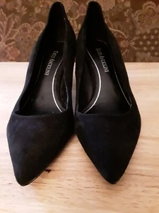 Vintage Enzo Angiolini 2" Black Suede Stiletto Heels (W) 6M-PointedToe Used/Good - Picture 1 of 8