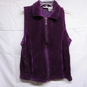 White Stag Womens Size L Large 12/14 Purple Quilted Velour Vest - Picture 1 of 16