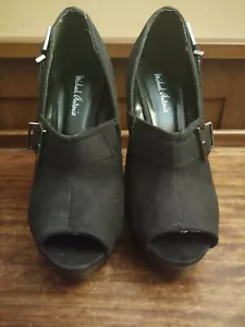 Michael Antonio Black Platform PeepToe With Buckle Accents, Women's Size 7, LS15 - Picture 1 of 11