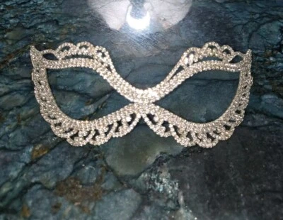 Masquerade Mask for Womens Crystal Mask Rhinestone, Venetian Masquerade Party  - Image 1 of 2