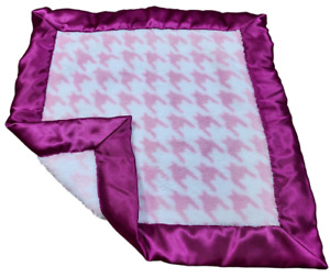 Swaddle Designs HTF Baby Lovey Security Blanket Plush Pink White Satin Girls