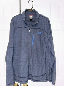 The North Face strukturierte Cap Rock Fleecejacke mit durchgehendem Reißverschluss in Blau Herren X-Large - Bild 1 von 5