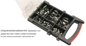 Schlauchschellen 60 tlg VA Sortiment  9mm geprägtes Band Klemmbereich 8-40 mm - Bild 1 von 1