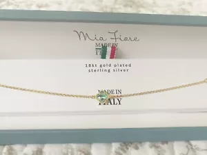 Brazalete de trébol aguamarina enchapado en oro de 18 quilates Mia Fiore 6,5" NUEVO - Imagen 1 de 4