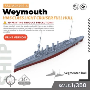 SSMODEL SSC350520S-A 1/350 Model Kit HMS Weymouth Class Light Cruiser FULL HULL - Picture 1 of 4