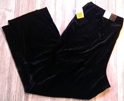 NWT "Fashion Bug: Studio 1940" Black Velvet Event/Office Pants 22W-24W - Image 1 of 4