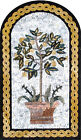 FL040, 35.43"×19.69" Floral Design Arched Mosaic Wall Art