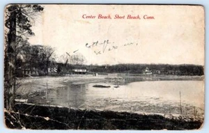 1908 SHORT BEACH CENTER BEACH CONNECTICUT*CT*POSTAL ANTIGUA*CABAÑAS - Imagen 1 de 2