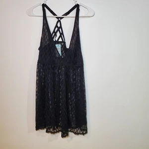 Torrid Sleep Women’s Plus Size 2X Black Babydoll Knit Nightie Lace Lingerie - Picture 1 of 5