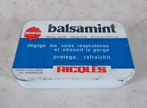 Antique candy tin box BALSAMINT Ricqles advertising licorice mint France - Picture 1 of 8