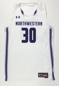 Under Armour Northwestern Basketball Game Jersey Men's Large White UJJASM Purple - Picture 1 of 2