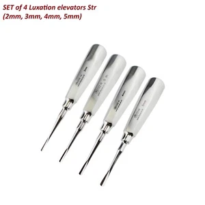 Set of 4 Dental Root Luxation elevators straight 2,3,4,5mm Tooth Loosening Tools - Picture 1 of 6