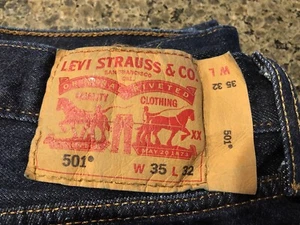Pantalones de mezclilla para hombre Levi's 501 Button Fly, 35X32 WL azul - Imagen 1 de 4