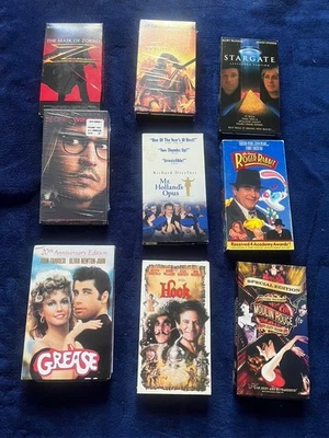 VHS Movie Tapes Assortment 9 total = Stargate, Moulin Rouge, Hook plus 7 more - Image 1 of 2