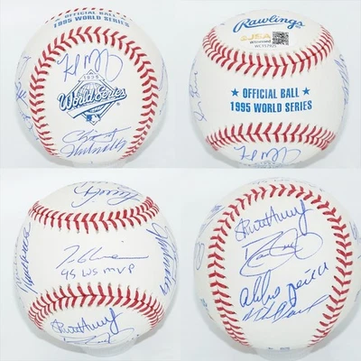 1995 Atlanta Braves WS CHAMPS Team Signed BASEBALL w/ 15 Autos + JSA COA #WC925 - Image 1 of 4