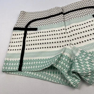 New Ella Moss Jazquard Shorts Women's Sz 4 Cotton Zip Button  Multicolor - Image 1 of 4