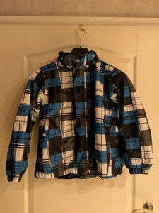 Winter Jacke mit Kapuze, crivit sports, blau-schwarz-weiß, Größe 148/152 - Bild 1 von 2