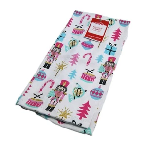 Christmas Nutcrackers Kitchen Towel NEW Pastels Ornaments Candy Canes with Tag - Picture 1 of 4