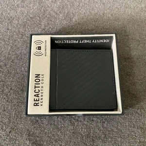 Kenneth Cole Reaction Men's RFID Genuine Leather Slimfold Wallet Black - Picture 1 of 10