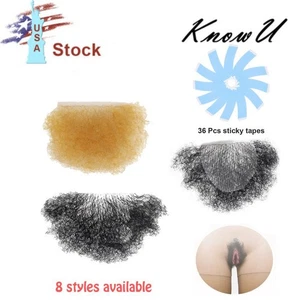US Fake Pubic Hair Stickers Crossdressering Silicone Simulation Pubic Hair - Picture 1 of 31