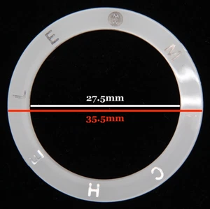 MICHELE White Bezel Insert Plastic 27.5mm Inner Diameter, 35.5mm Outer Diameter - Picture 1 of 3