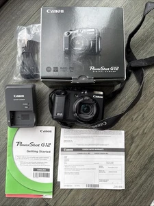 Canon PowerShot G12 10MP Digital Camera with Box and Accessories - Good Cond. - Picture 1 of 21
