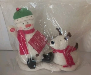 HALLMARK JINGLE PALS SNOWMAN WITH DOG ANIMATED MUSICAL SINGING PLUSH NEW SEALED - Picture 1 of 6
