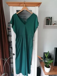 Overall Jumpsiut Gr L (40/42) dunkelgrün knöchellang weites Bein  - Bild 1 von 3