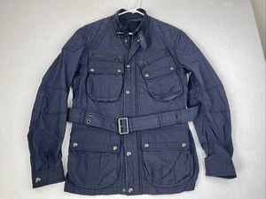 POLO RALPH LAUREN MEDIUM NAVY BLUE BELTED MILITARY STYLE JACKET COAT - Picture 1 of 10