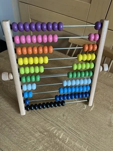 Colourful Wooden Child’s Abacus -Learn To Count - IKEA Vintage Toy. - Picture 1 of 3