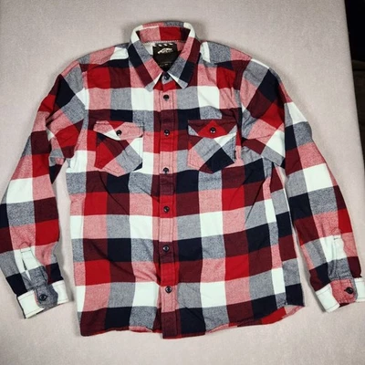 Camisa de manga larga con botones de franela a cuadros roja/azul/blanca VANS para hombre L 2010 de colección Foto 1 de 4