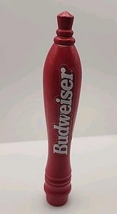 Roter Budweiser Bier Zapfhahn Griff 8" weiße Schrift Aufkleber Gewindeboden siehe Beschreibung - Bild 1 von 5