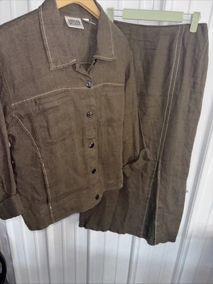 Conjunto de falda y chaqueta de lino vintage CHICOS DESIGN talla mediana chaqueta, falda pequeña Foto 1 de 4