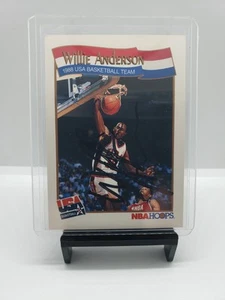 1991 NBA HOOPS 1988 USA BASKETBALL Willie Anderson On Card Autograph #565 - Picture 1 of 2